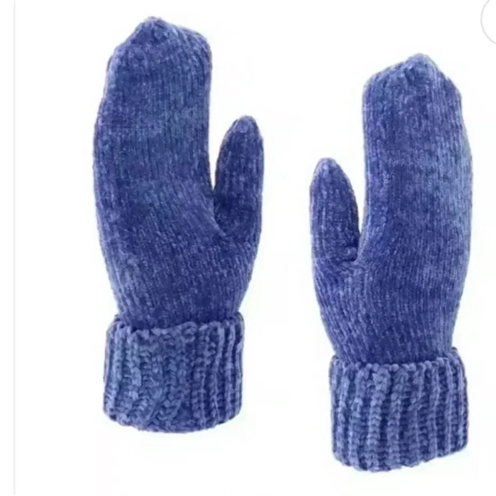 NWT Kurt Geiger Chenille Kensington Gloves In Blue